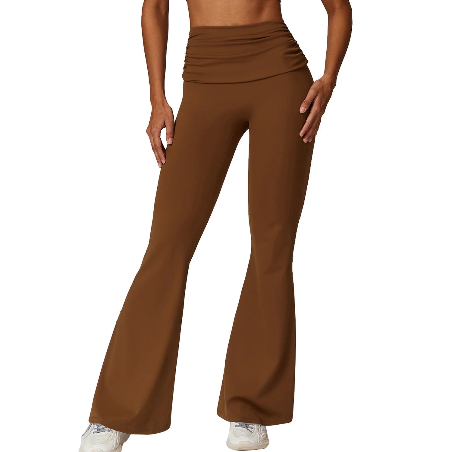 Women's Quick Dry Yoga Flare Pants High Waist Tummy Control Compression Solid Pattern Elastic Waist Closure Active Usage