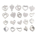 50pcs/lot No Fade 316 Stainless Steel Hollow Lovely Heart Charms Pendant DIY Necklace Bracelet Jewelry Making Findings Supplies