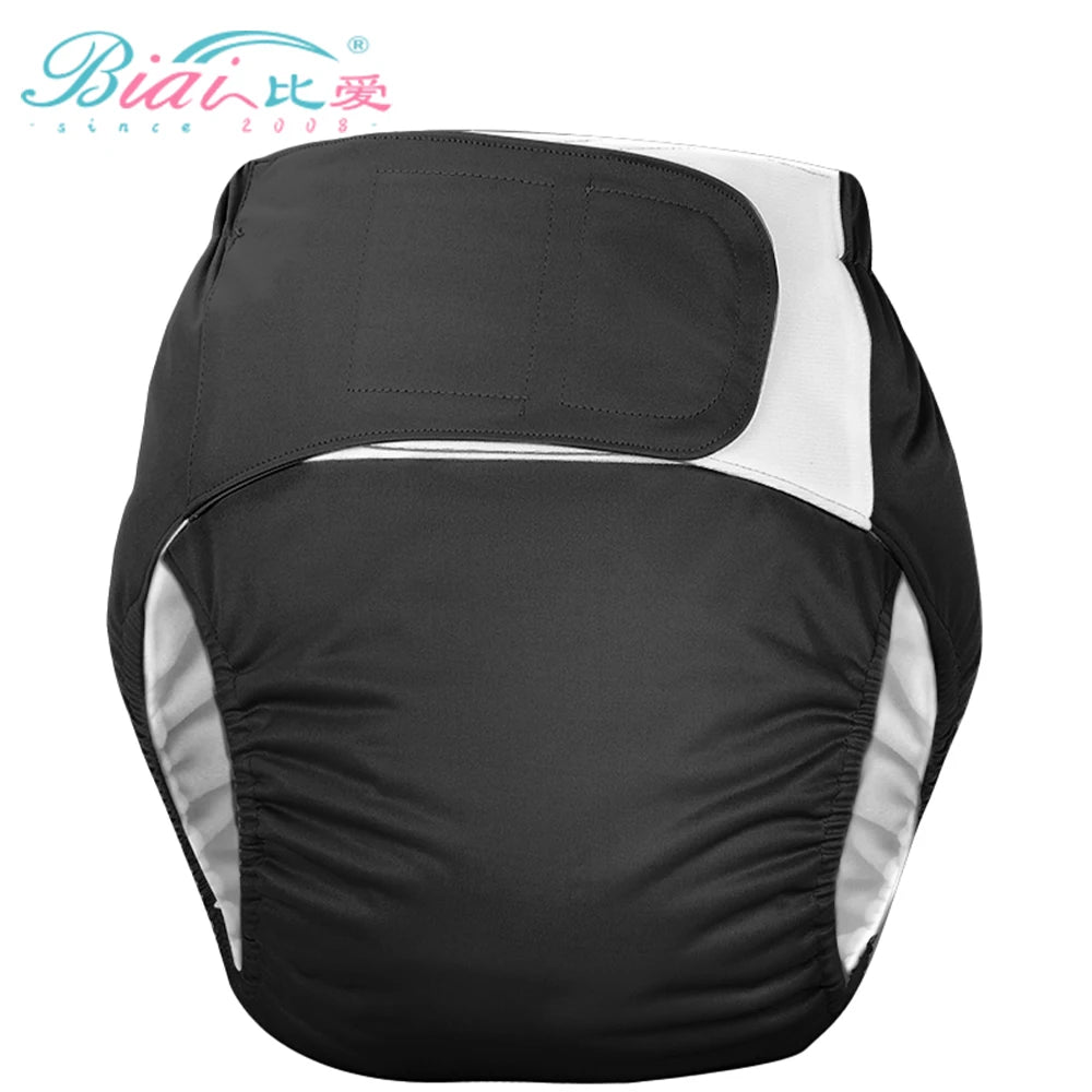 Reusable Pure Cotton Magic Tape Suede Cloth Lining Velcro Adult Washable Cloth Diaper Leg Leakproof Diaper Hook Loop Adjustable