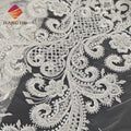 2023 White Beaded Embroidery Lace Sequins Fabric Heavily Embroidery Luxury Wedding Tulle Crystal Lace Fabric MegaBDM