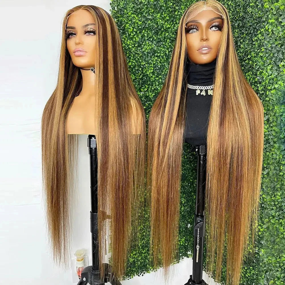 Transparent Full HD Lace Frontal Wig 13*4/13*6 Full Lace Wigs Raw Indian Human Hair Black Women's Wig With Mixed Hair Color