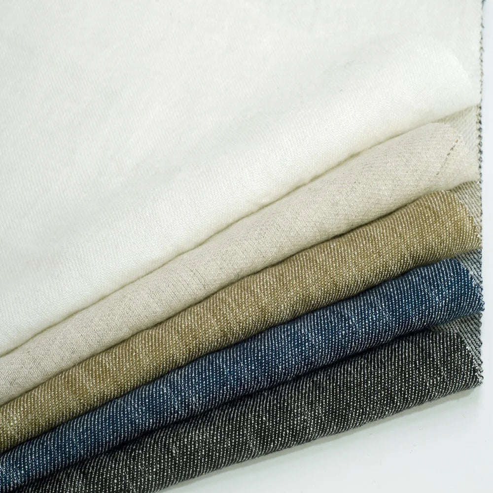 Premium Medium-weight Pure Twill Fabric 183gsm 138CM Skin-friendly Opaque Organic 100% Flax Linen Fabric for Clothes Garment