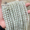 JD 8mm 10mm Smooth Round Loose Beads 1A Natural Light Green Jade Beads for DIY Needlework Necklace Bracelet Jewelry Making