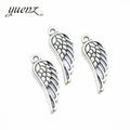 YuenZ Antique Silver Color Wings Charms Metal Angel Wings Charm Pendant Bracelet Necklace Jewelry Making 33*12mm D437
