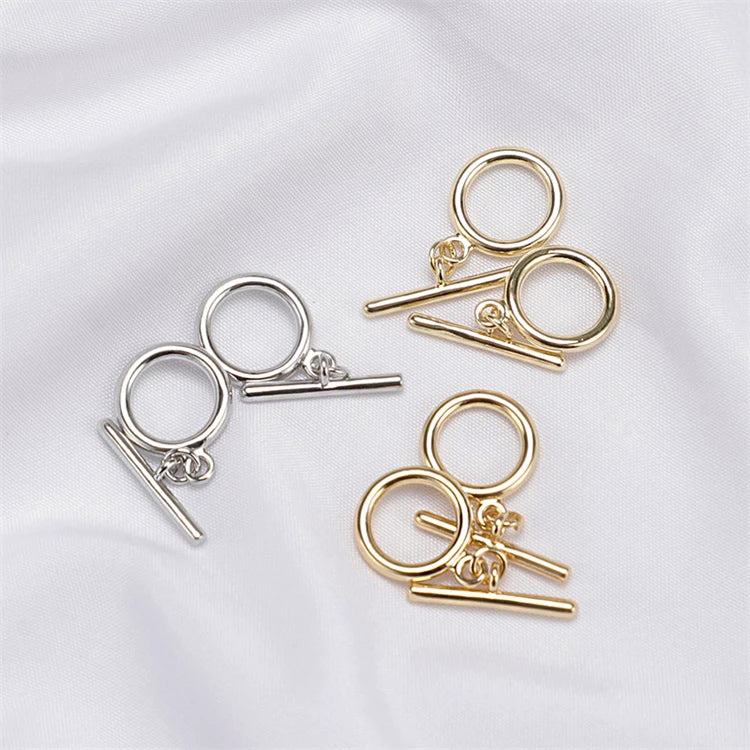 Ot Clasp for Custom Necklaces Earrings-Simple Style 18K Gold Plated Smooth Jewelry Clasp for Jewelry Accessories Making