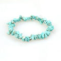 Natural Raw Chip Blue Turquoise Beads Bracelets Stretch Healing Crystal Jewelry for Women