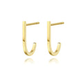 Minimalist Gold Stud Earrings 18K Gold Plated Stainless Steel Tiny Hoops Simple Trendy Jewelry for Her