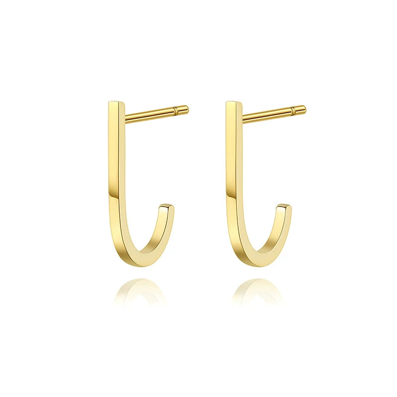 Minimalist Gold Stud Earrings 18K Gold Plated Stainless Steel Tiny Hoops Simple Trendy Jewelry for Her