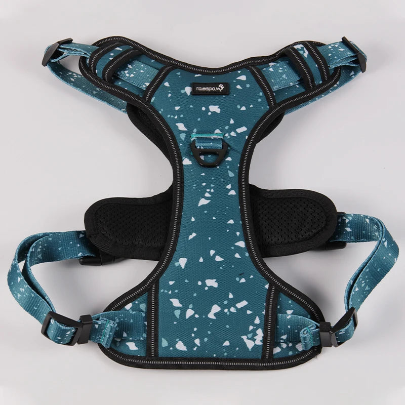 Wholesale Oxford and Nylon Luxury Custom Designer No Pull Big Dog Training Leash and Harness Set for Large Dogs