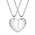 Custom Personalized Couple Necklace Love Heart Stitching Pendant Puzzle Matching Two Halves Heart for Lovers Memorial Day Gift
