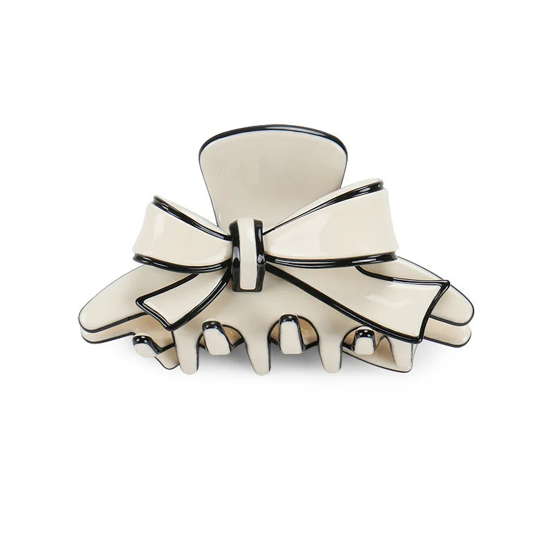 HONEY FLOWER Wholesale Black Bow Graceful Japanese Sweet Shark Hair Clip Accessories 2022