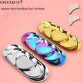 Custom Logo Stainless Steel Nail Art Painting Gel Palette Manicure Tool Nail Art Palette