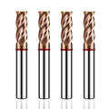 AZZKOR 4F Endmills Color-Ring Coating Tungsten Carbide Flat Bottom Milling Cutter for CNC Mechanical TGR-HRC55