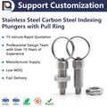 Hot Selling PANQI FD818 ROHS Certified Stainless Steel Indexing Plungers Pull Ring Lock Nut Fasteners Industrial Use OEM/ODM