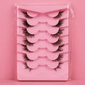 Best Selling 7 Pairs Reusable Vegan 10mm Wispy Fox Cat Eye Faux Mink Lashes Wholesale Human False Eyelashes Customize