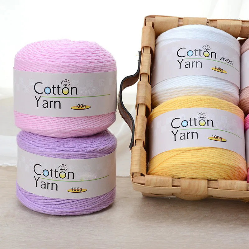 16ply Crochet Yarn 100g Soft Skin-Friendly 100% Cotton Yarn for Knitting Crafting