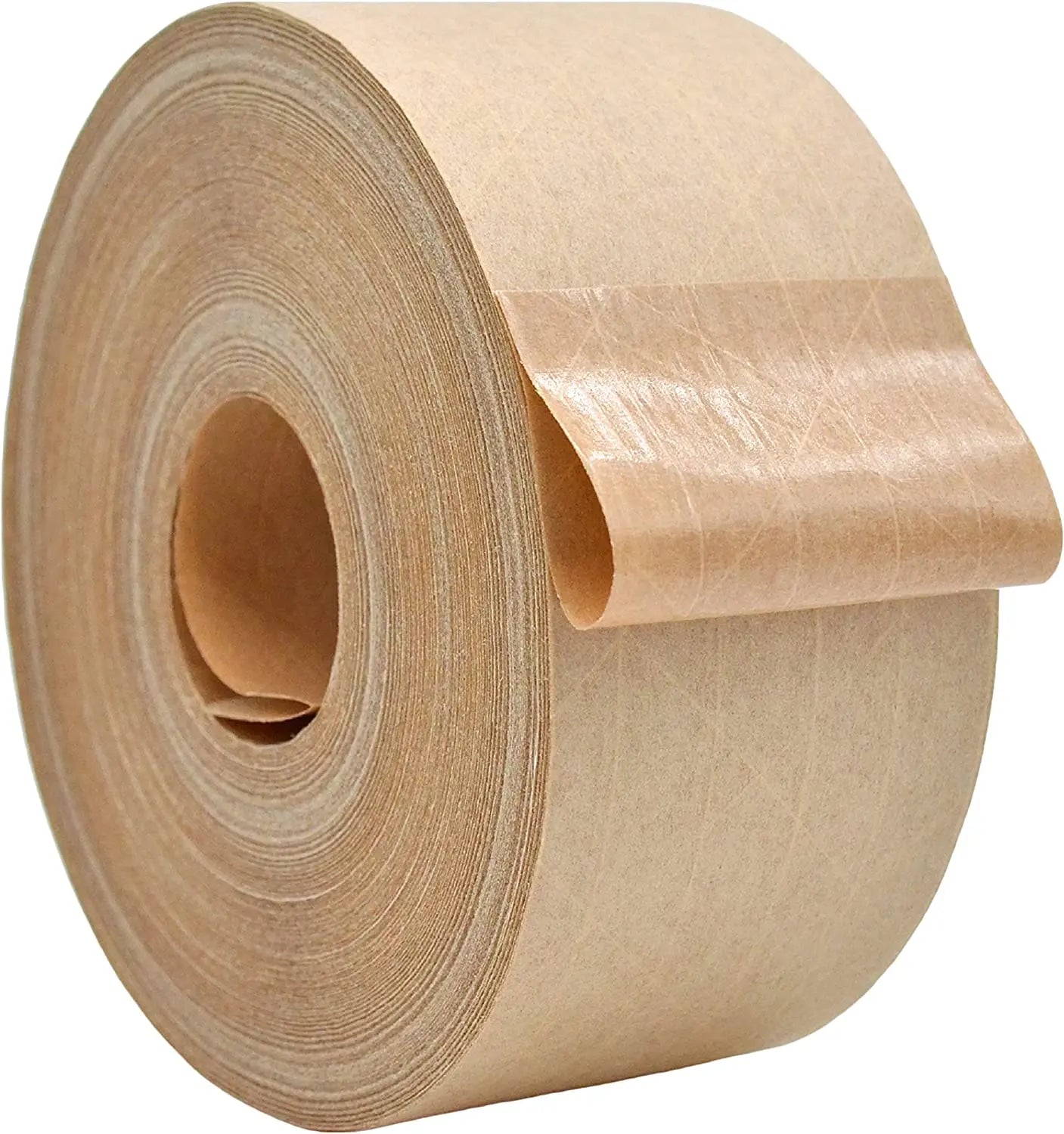 Reinforced Water Activated Gummed Kraft Paper Tape Brown Carton Box Packing Sealing Fiberglass Eco-Friendly and Recyclable Tape