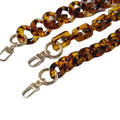 New Beaulegan Acrylic Wallet Chain Handle Interchangeable Handbag or Shoulder Bag Length Vintage Amber/Gold