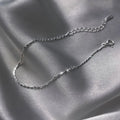 Simple Fashion Women's 925 Sterling Silver Blockage Square Thin Chain Bracelet Fine Jewelry Bracelets & Bangles