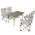 Modern Style Folding Dining Chairs Set for Outdoor Pool BBQ Travel Picnic Garden Park Villa Entry-Durable Wood Metal Fabric