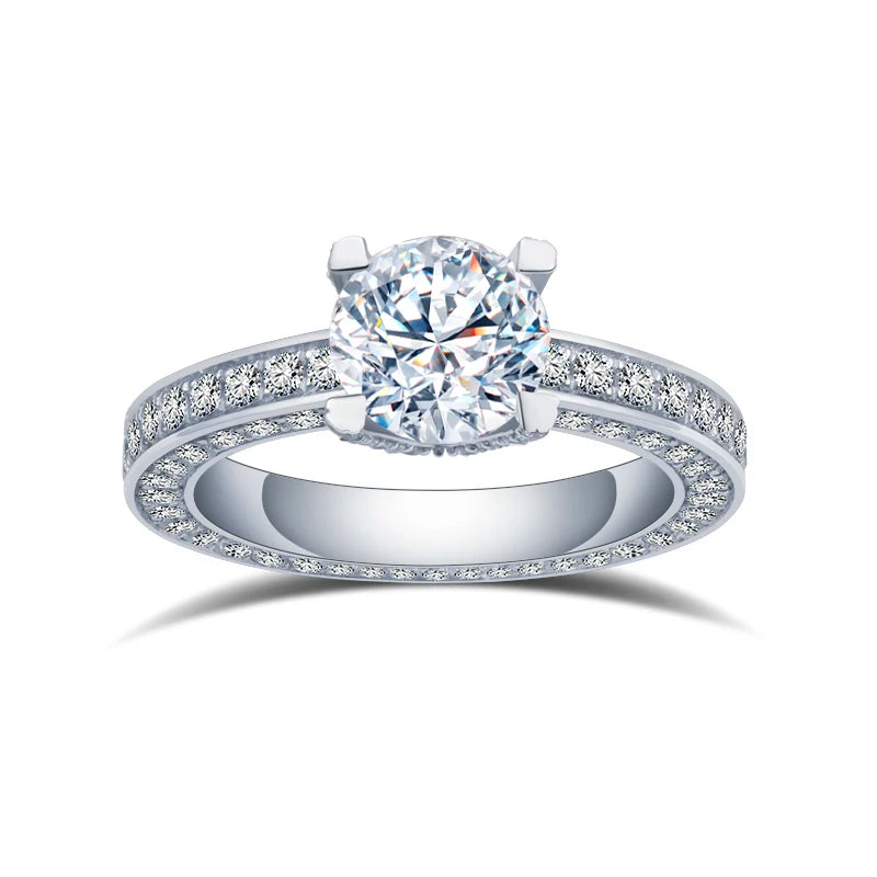 MSR-1444 Customized Engagement Jewelry PT950 1.3ct D VVS1 Round Shape IGI Lab Created Diamond Ring