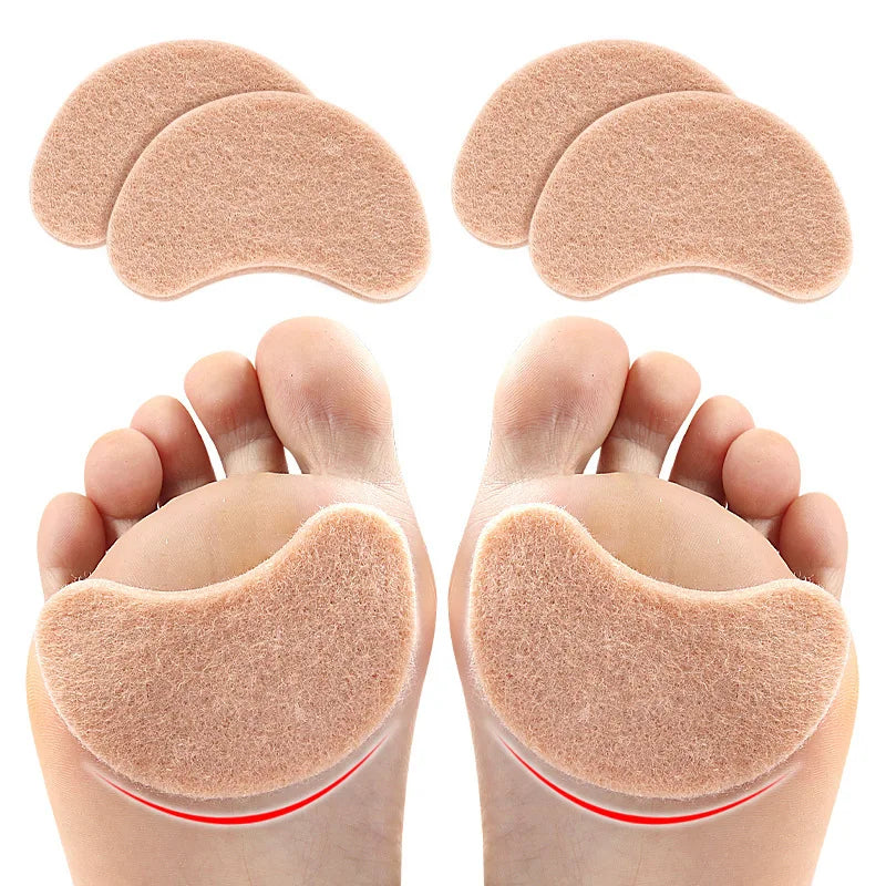 Melenlt Felt Forefoot Pads for High Heels Soft Anti Friction Self Adhesive Shock Absorbing Half Size Shoe Inserts
