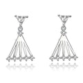 925 sterling silver simple fashion zircon diamond women hollow triangle stud skirt drop earrings