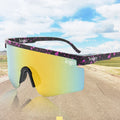 2024 Wholesale Cheap One Piece Lens Oversize Cycling Bicycle Viper Sunglasses Black Frame Sports Eyewear UV400 % UV