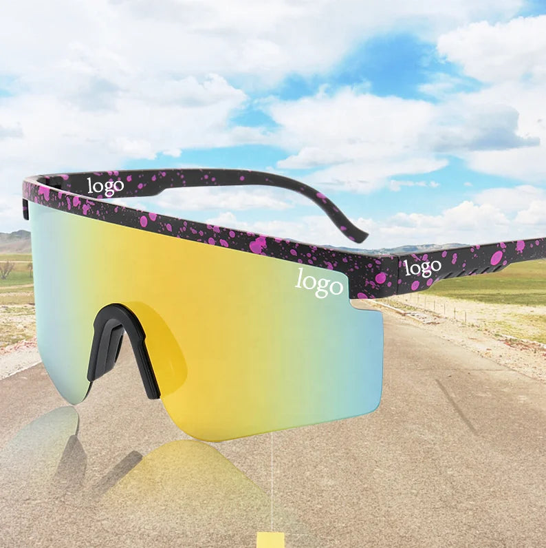 2024 Wholesale Cheap One Piece Lens Oversize Cycling Bicycle Viper Sunglasses Black Frame Sports Eyewear UV400 % UV