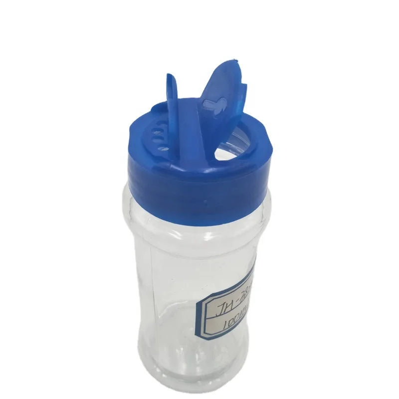 Small 60ml/2oz PET Plastic Empty Eco-Friendly Dishwasher Safe Hand Wash Only Pepper Shaker Bottle Flip Top Cap Custom Logo Spice