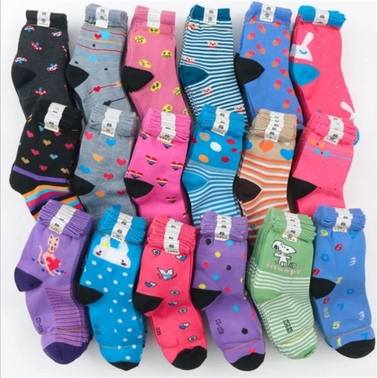 Cheap Autumn/winter Polyester Cotton Medium Tube Color Cartoon Women's Socks