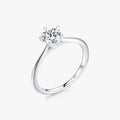 925 Sterling Silver Simple Round Clear CZ Fine Jewelry Classic Wedding Engagement Simulated Diamond Band Rings for Women