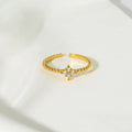 Adjustable Stainless Steel Rings with Cubic Zirconia Trendy Plated Girls' Jewelry