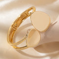 Wholesale Gold Plated Irregular Oval Open Bangles Smooth Spring Hinged Cuff Bracelets Trendy Minimalist Women Jewelry