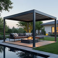 Aluminum Pergola Gazebo Outdoor Waterproof Furniture Pavilion 3X3m 3X4m 3X6m 4x6m Louvered Frame with Garden Buildings MegaBDM