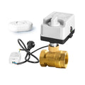 AC220V DN32 Electric Ball Valve Normally Closed Brass Intelligent Water Leakage Detection Automatic Shutoff Valve for Water Pipe