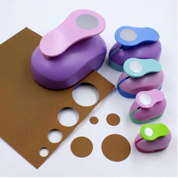 KAMEI Craft Puncher ABS+Zinc Alloy Circle Punch Paper Hole Punch Paper Embossing 25mm Hot Hole 6 Sizes Manual DIY Creative Toys
