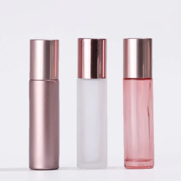 Zhejiang Ningbo Personal Care 5/10ml Beauty Essential Oil pink Glass Roll on Bottle