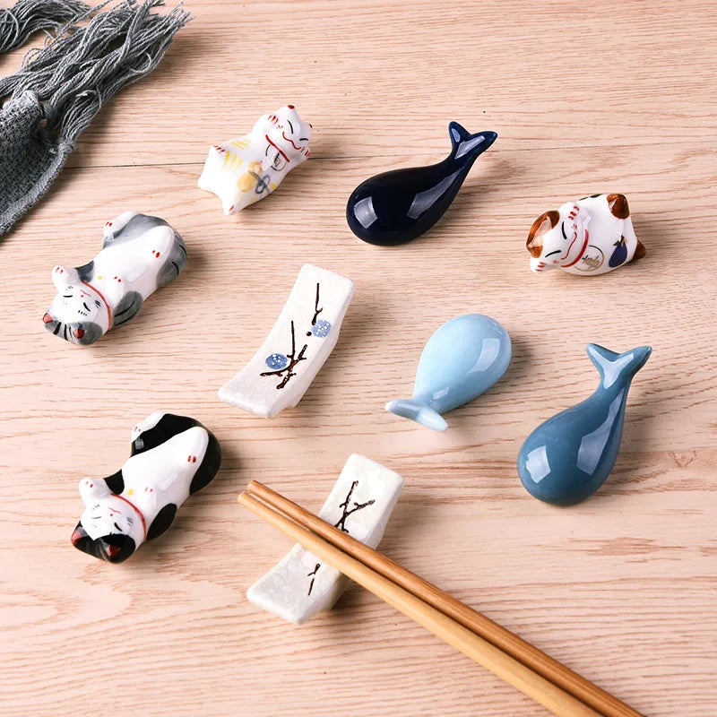 Wholesale Ceramic Pebble Stone Chopstick Rest Holder Porcelain Cutlery for Business Gifts-DH8947