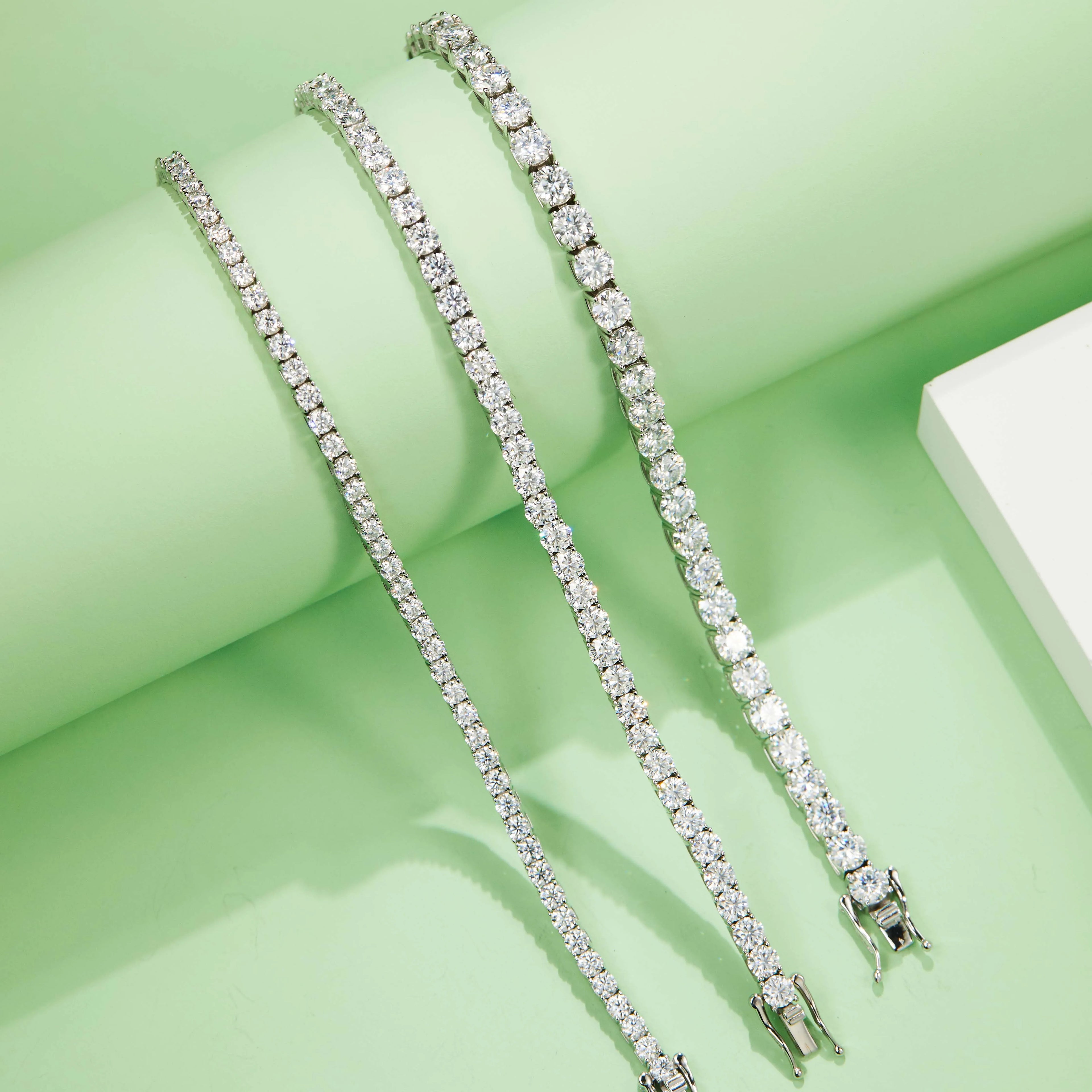 U02 Abiding Jewelry OEM ODM Wholesale Custom Women Men Bracelet Gold Plated 925 Sterling Silver CZ Diamond Tennis Chain Necklace