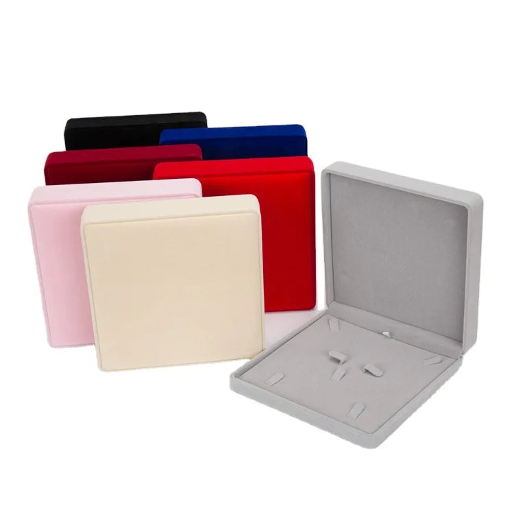 Customize logo Large Velvet Multiple Colors for Choice Jewelry Set Storage Display Box Case