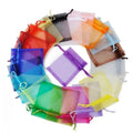 11x16cm 24 Colors Custom Logo Drawstring Gift Pouch Jewelry Mesh Packaging Organza Bag