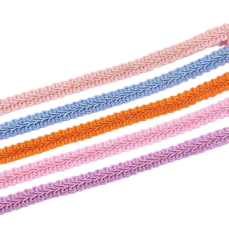12mm Diy Clothes Garment Accessories Colored Polyester Edge Centipede Ribbon Upholstery Home Textile Sewing Lace Webbing Trim