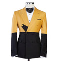 Patchwork Belt Design Male Suits 2 Pcs Coat Pant Latest Wedding Clothing Blazer Trousers Men Sets Party Groom Wear Outfit