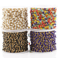 Fashion Stainless Steel No Tarnish Crystal Beaded Colorful Chain for DIY Jewelry Accessories