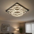 45W LED Crystal Ceiling Lamp for Bedroom Modern Stainless Steel Chrome Surface Mount Light Remote Control Free Shipping 6000K