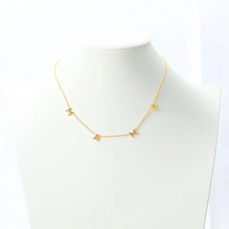 Delicate Mother's Day Necklaces Charm Stainless Steel 18K Gold Plated MAMA Letter Necklaces