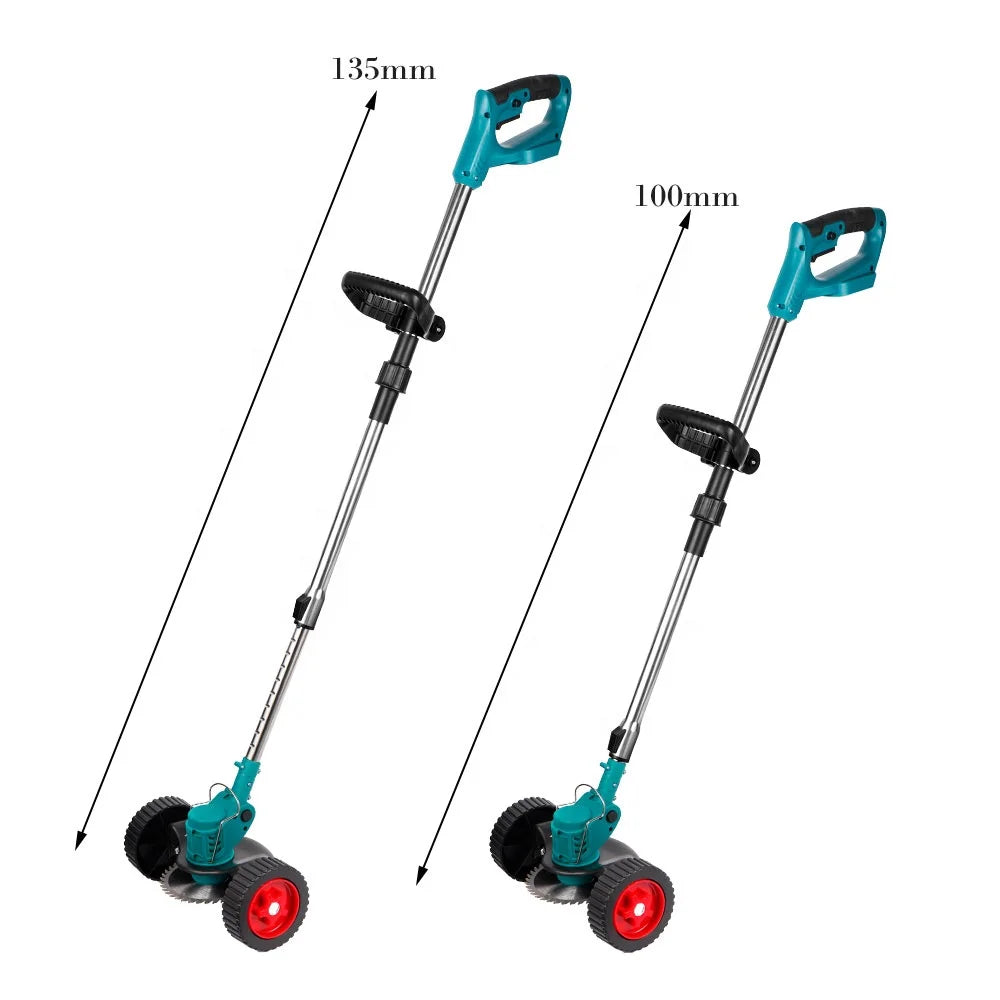 Yofidra Electric Lawn Mower & Grass Trimmer for Makita 20V Battery Cordless 1500W 3 Blades Adjustable Length DIY Folding Handle