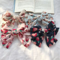 French and Korean Style Elegant Oil Painting Strawberry Large Bow Hair Clips Retro Chiffon Hair Accessories