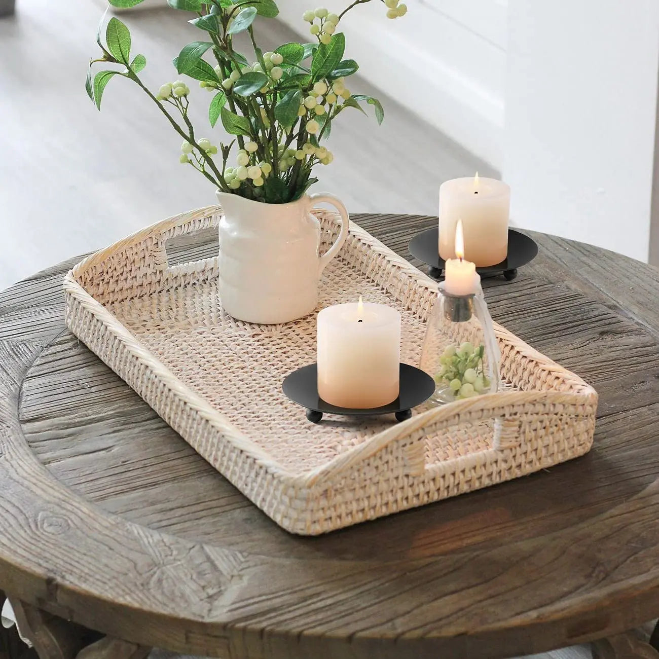 Wedding Black Gold Iron Pillar Lantern Table Candle Stand Holders for Home Decor Christmas Dining Table Settings